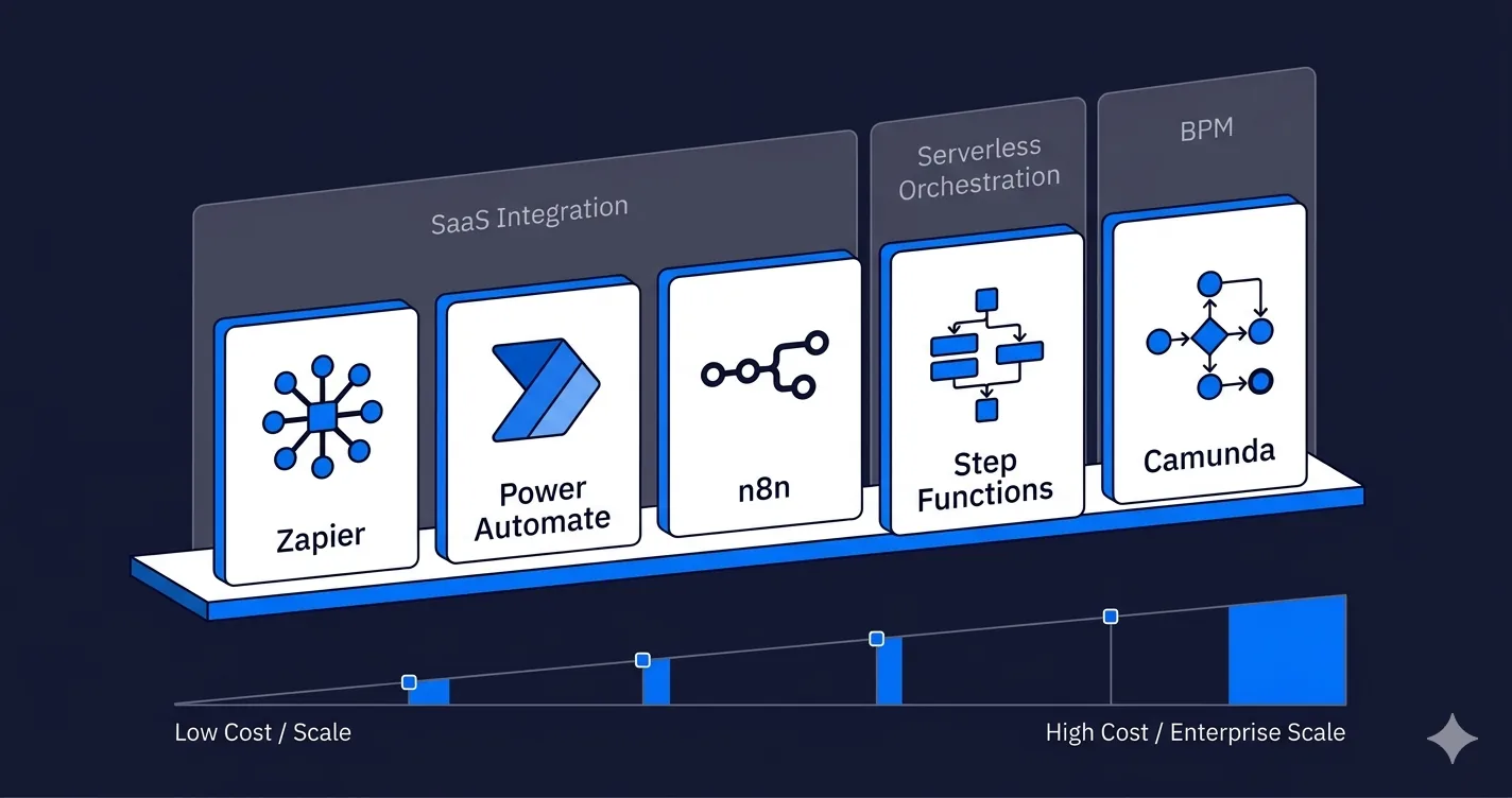 n8n vs Power Automate vs Step Functions vs Camunda vs Zapier: Which Workflow Tool to Choose in 2026